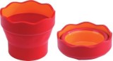 FABER-CASTELL Wasserbecher CLIC & GO - rot Faltmechanismus zum verstauen Wasserbecher rot