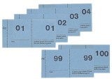 SIGEL Nummernblock - 1-100, 5 farbig sortiert, 105x50 mm, 100 Blatt Garderobennummernblock 1-100