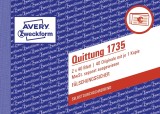 Avery Zweckform® 1735 Quittung MwSt. separat ausgewiesen, DIN A6 quer, fälschungssicher, 2 x 40 Blatt, weiß, gelb