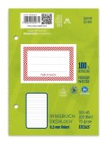 Ursus Basic Ringbuchblock - A6, 100 Blatt, 70 g/qm, liniert Ringbuchblock A6 liniert 70 g/qm Spirale