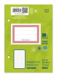 Ursus Basic Ringbuchblock - A6, 100 Blatt, 70 g/qm, kariert Ringbuchblock A6 kariert 70 g/qm Spirale