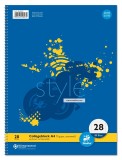 Staufen® style Collegeblock LIN28 - A4, 80 Blatt, 70 g/qm, 5 mm kariert mit Randlinien Collegeblock