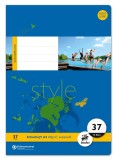 Staufen® style Heft LIN37 - A4, 16 Blatt, 80g/qm 9mm, liniert mit Randlinien, gelocht, perforiert
