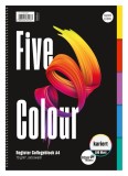 Ursus® Style Collegeblock Five Colour A4 100 Blatt 70g/qm 5mm kariert Collegeblock A4 5 mm kariert