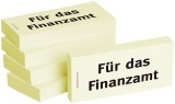 Haftnotizen Für das Finanzamt  - 75 x 35 mm, 5x 100 Blatt Haftnotiz gelb 75 mm 35 mm Papier