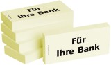 Haftnotizen Für Ihre Bank - 75 x 35 mm, 5x 100 Blatt Haftnotiz gelb 75 mm 35 mm 5 x 100 Blatt