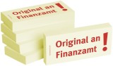 Haftnotizen Original an Finanzamt - 75 x 35 mm, 5x 100 Blatt Haftnotiz gelb 75 mm 35 mm Papier
