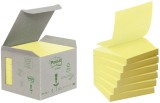 Post-it® Haftnotizen Z-Notes Recycling - 76 x 76 mm, pastellgelb, 6x 100 Blatt Haftnotiz 76 mm