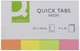 Q-Connect® Haftmarker Neon - 20 x 50 mm, 4x 40 Streifen Index Marker 20 mm 50 mm 4x 40 Streifen