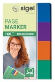 SIGEL Page Marker Transparent - 50 x 20 mm, sortiert, 4x 40 Streifen Index Marker 50 mm 20 mm Papier