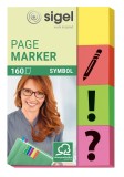 SIGEL Page Marker Symbol - 50 x 20 mm, sortiert, 4x 40 Streifen Index Marker 50 mm 20 mm Papier