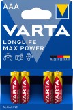 Varta Batterien LONGLIFE Max Power - Micro/LR03/AAA, 1,5 V Batterie Micro/LR03/AAA 1,5 Volt 10,5 mm