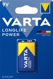 Varta Batterien LONGLIFE Power - E-Block, 9 V Batterie E-Block/6LR61 9 Volt Alkali-Mangan 16,5 mm