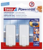 tesa® Powerstrips® Systemhaken - ablösbar, classic, Tragfähigkeit 2 kg, weiß Haken 2 kg weiß