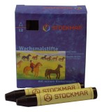 Stockmar Wachsmalstifte - schwarz - 12 Stifte Wachsmalstifte schwarz 12 Stück 83 mm 12 mm