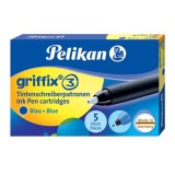 Pelikan® griffix® Patrone für Tintenschreiber, blau, Typ T1R Tintenpatrone blau 5 Stück T1R