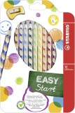 STABILO® Ergonomischer Buntstift für Linkshänder - EASYcolors - 12er Pack mit Spitzer - mit 12 verschiedenen Farben