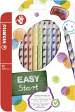 STABILO® Ergonomischer Buntstift für Rechtshänder - EASYcolors - 12er Pack mit Spitzer - mit 12 verschiedenen Farben