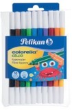 Pelikan® Doppelfasermaler Colorella® duo - 10 Farben, 1 mm und 2 mm, sortiert Faserschreiberetui