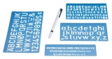 WEDO® Schriftschablonen - 3er Set inkl. passendem Schreibgerät Schablone 5, 10 und 20 mm