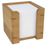 WEDO® Zettelbox mit Papier - Bambus Lieferung im Geschenkkarton. Zettelbox Bambus braun 10,3 cm