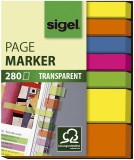 SIGEL Page Marker Folie - 2x 50x12 mm,  5x 50x6 mm, sortiert, 7x 40 Streifen Index Marker 50 mm