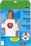 SIGEL InkJet Transfer Folien für T-Shirts, für helle Textilien, 10 Folien Bügelfolie A4 10 Folien