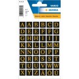 Herma 4130 Buchstaben-Etiketten - A-Z, 13x13 mm, schwarz gold geprägt Buchstabenetiketten A-Z 13 mm