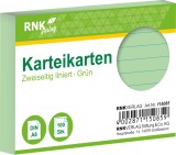 RNK Verlag Karteikarten - DIN A8, liniert, grün, 100 Karten mit Kopflinie Karteikarten A8 quer