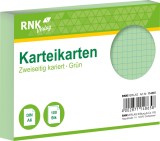 RNK Verlag Karteikarten - DIN A6, kariert, grün, 100 Karten mit Kopflinie Karteikarten A6 quer