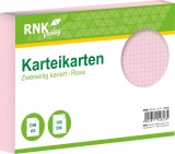 RNK Verlag Karteikarten - DIN A5, kariert, rosa, 100 Karten mit Kopflinie Karteikarten A5 quer rosa