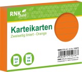 RNK Verlag Karteikarten - DIN A7, liniert, orange, 100 Karten mit Kopflinie Karteikarten A7 quer