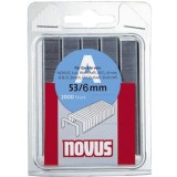 Novus® Feindrahtklammer A Typ 53/6 - verzinkt, 2000 Stück Heftklammern A 53/6 Stahldraht, verzinkt