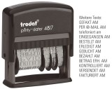 trodat® Stempel Printy 4817 - Wortband mit Datum Wortbandstempel Selbstfärber 12 Texte 3,8 mm