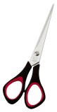 WEDO® Schere Edelstahl - Linkshänder, 6,5 Zoll, 16,0 cm, schwarz/roter Softgriff Schere 16 cm