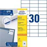 Avery Zweckform® 3489 Universal-Etiketten ultragrip - 70 x 29,7 mm, weiß, 3.000 Etiketten, permanent