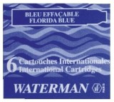 Waterman Tintenpatronen International - floridablau, kurz, 6 Patronen Tintenpatrone floridablau