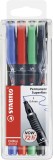 STABILO® Folienstift - OHPen universal - permanent superfein - 4er Pack - grün, rot, blau, schwarz