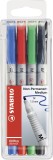 STABILO® Folienstift - OHPen universal - wasserlöslich medium - 4er Pack - grün, rot, blau, schwarz