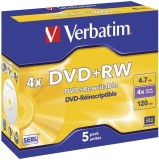 Verbatim DVD+RW Matt Silver 4x DVD+RW 4.7GB/120Min 4-fach Jewelcase 5 Stück