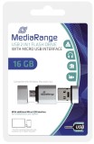 MediaRange USB Mobile 2 in 1 OTG USB-Stick 16GB USB Stick 16 GB USB 2.0 und MicroUSB bis zu 15MB/s