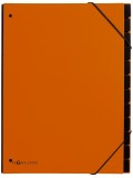 Pagna® Pultordner Trend - 12 Fächer, Eckspanngummi, orange dehnbarem Rücken Pultordner Trend 12