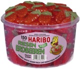 Haribo Riesen Erdberen Dose mit 150 St Fruchtgummi Riesen Erdbeeren 150 Stück (1.350 g)