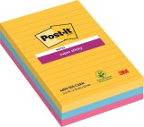 Post-it® SuperSticky Haftnotiz Super Sticky Notes - 101 x 152 mm, liniert, 3x 90 Blatt Haftnotiz