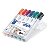 Staedtler® Lumocolor® 351 B whiteboard marker - Keilspitze, 6 Farben sortiert Boardmarkeretui