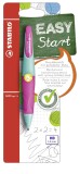 STABILO® Ergonomischer Druck-Bleistift für Linkshänder - EASYergo 1.4 in türkis/neonpink - Einzelstift - inklusive 3 dünner Minen - Härtegrad HB