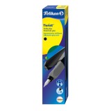 Pelikan® Füller Twist® - Feder M, Black dreieckige Form mit weicher Griffzone Füllhalter M