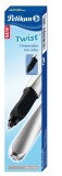 Pelikan® Tintenroller Twist® - Silver dreieckige Form mit weicher Griffzone Tintenroller blau