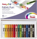 Pentel® Stoffmalkreide - 15 Stück, sortiert Textilfarbe 15 farbig sortiert