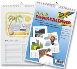 Folia Bastelkalender - A4, blanco, weiß, 13 Blatt + 1 zusätzliches Deckblatt Bastelkalender 21 cm